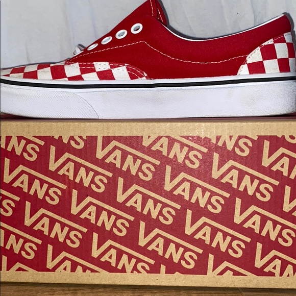 Vans Era Racing Red Checkerboard Size 6.5Y - Picture 3 of 5
